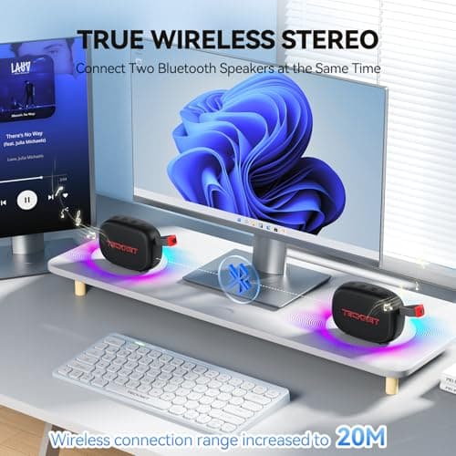TECKNET Portable Bluetooth Speaker, IP67 Waterproof Speaker with Stereo Sound, Up to 30H Playtime, Magnetic Design, BT 5.4, TWS Pairing Small Bluetooth Speaker for Home/Party/Outdoor/Travel — view 3