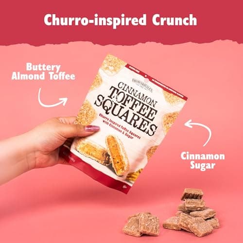 Brown & Haley Cinnamon Toffee Squares – 17oz Bag - Churro Inspired English Toffee Candy with Cinnamon, Sugar & Sea Salt - Gourmet Candy for Gifting — view 2