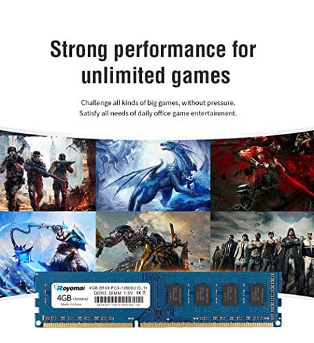 8GB Kit (2X4GB) DDR3 1600MHz PC3-12800U 4GB 2Rx8 240-pin Dimm CL11 1.5V Desktop RAM Memory Module — view 5
