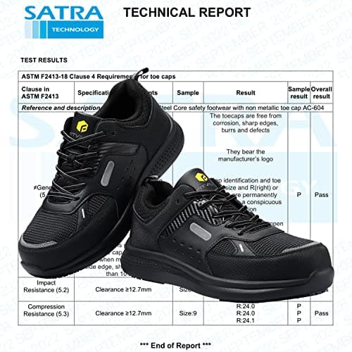 FitVille Men's Extra Wide Safety Work Shoes Protective Composite Toe Shoes Slip Resistant for Food Service All-Day Standing - Low Top SteelCore (11.5 Wide, Black)