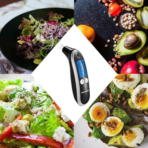 Ketone Breath Tester High Accuracy Ketosis Meter & Breath Ketone Meter - Portable Digital Ketone Breath Analyzer with 10 Mouthpieces for Measuring Ketosis Levels in Breath