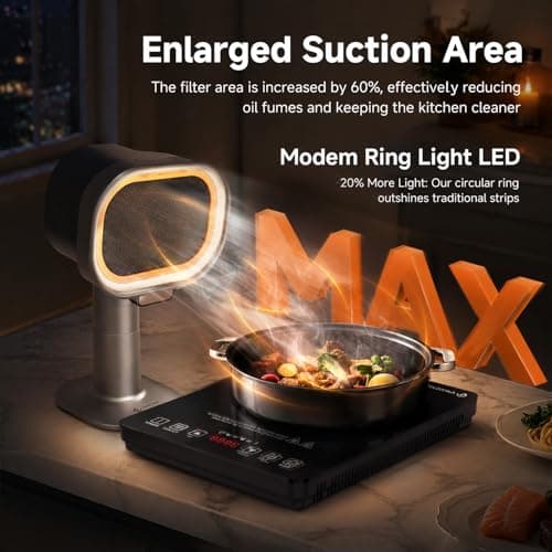 Portable Range Hood, 4-Speed Desktop Exhaust Fan with Telescopic Height — view 4