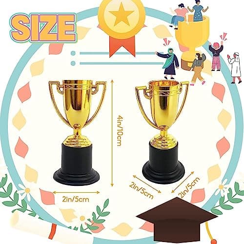 Gaicabi 24 Pack Mini Trophy for Kids Awards for Party Favors,Rewards,Sports,Competitions