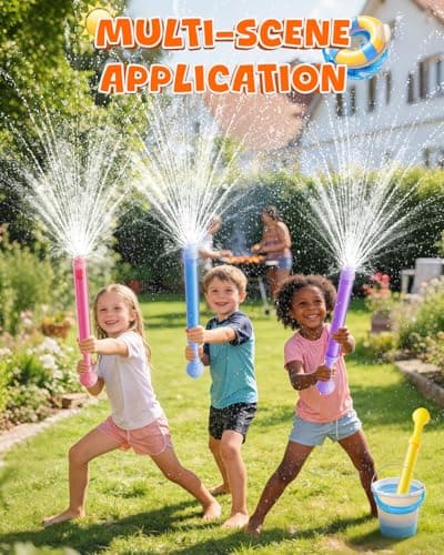 4 Pack Water Gun Wide Spray Water Squirt Gun for Kids Adults, Sparkle Burst Spray Water Blasters for Kids Ages 4-12, Water Shooters for Pool Toy Swimming Beach Backyard Outdoor Party Favors — view 5