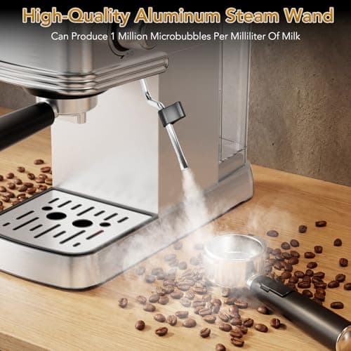 COWSAR 20 Bar Espresso Machine, Compact Espresso Maker with Steam Milk Frother, Stainless Steel Coffee Machine with 45oz Removable Water Tank, for Cappuccino,Latte&Cold Brew Home&Office — view 5