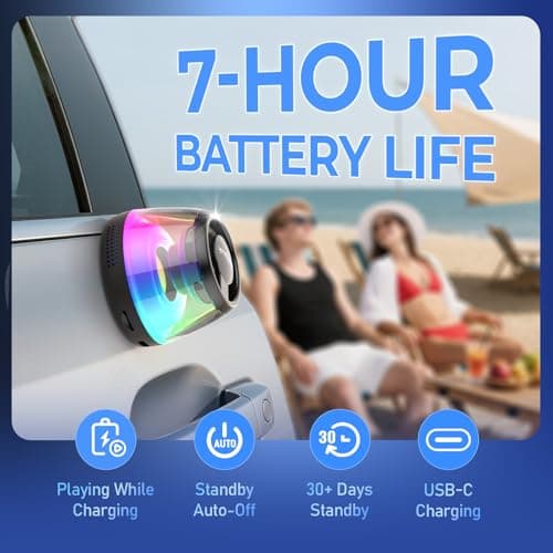 heetipuk Magnetic Bluetooth Speaker, Mini Speaker, Teen Gift Ideas, Loudspeaker with Bass Diaphragm, 5W Internal-Magnet Speaker, 7H Playtime,TWS, RGB Light, TF Card Slot — view 5