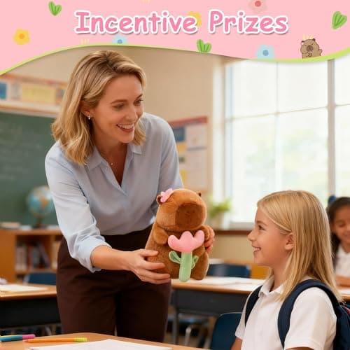 redaica Flower Capybara Plush, Cute Capibara Plushies Toy, Kawaii Soft Graduation Stuffed Animals, Plush Toy for Mom, Birthday Favors, Classroom Prizes Girls for Girls Kids Adults (9in) — view 4