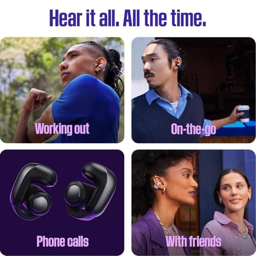 Bose Ultra Open Earbuds - Bluetooth Open Ear Earbuds with OpenAudio for Awareness, Clip-On Design for Comfort, Water Resistant, Up to 48 Hrs of Playtime, Driftwood Sand - Limited Edition Color — view 4