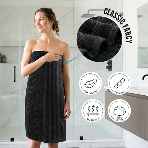Utopia Towels 8 Piece Towel Set – Super Absorbent & Quicker-to-Dry, Thick 100% Ring Spun Cotton Towels for Bathroom, Spa & Hotel – 2 Bath, 2 Hand, 4 Washcloths, Black — view 4