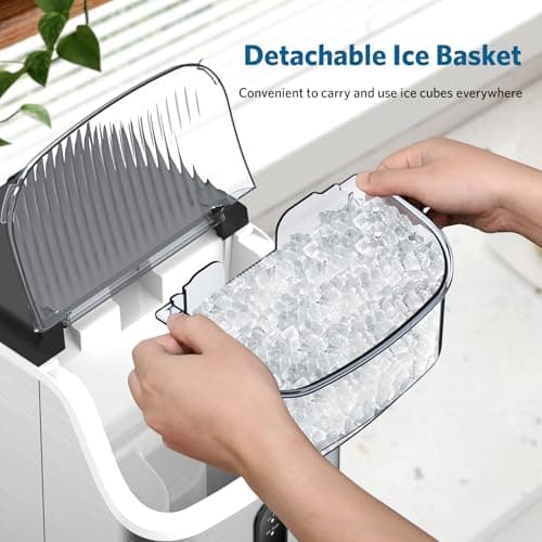 COWSAR Nugget Ice Makers Countertop Soft Chewable Pellet Ice Machine with Auto-Cleaning Function, 34Lbs/24H, Portable Ice Makers for Kitchen, Office, Home,Silver — view 5