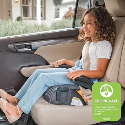 Chicco GoFit ClearTex Plus Backless Booster Car Seat, Latch Attachment, Quick-Release Latch Removal, Portable Car Booster Seat for Children at Least 4 Years Old and 40-110 lbs, Confetti/Black — view 5