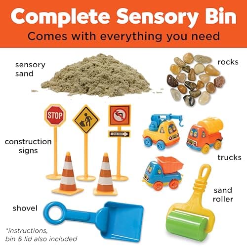 Creativity for Kids Sensory Bin: Construction Zone Playset - Preschool Learning Activities, Excavator Toys for Boys Ages 3-5+, Outdoor Toys and Gifts for Kids — view 2