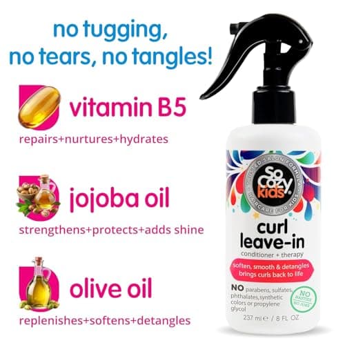So Cozy Leave In Conditioner Spray (8 Fl Oz) Paraben-Free Detangler for Kids' Curly Hair, Deep Conditioner & Tangle-Free Curls, Gentle & Nourishing with Keratin, Vitamin B5, Olive Oil & Jojoba Oil — view 2