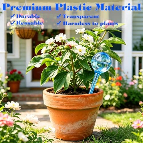 MOONSOUND Small Plant Watering Globes, 6pcs Plastic Plant Watering Devices, Plant Waterer Self Watering Bulbs for Indoor Outdoor Plants
