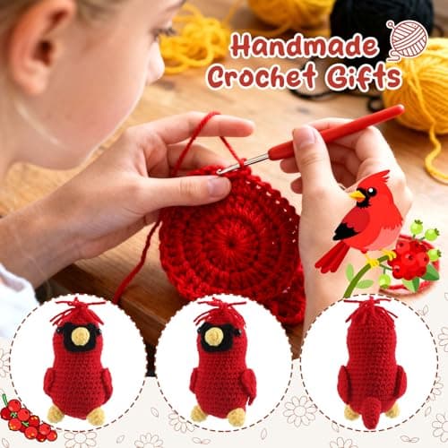 Vkeyinf Emotional Daily Support Cardinal, Memorial Crochet Cardinal Gifts, Emotional Uplifting Support Crochet Bird with I Am Always with You Card, Inspirational Birthday Gifts for Women — view 3