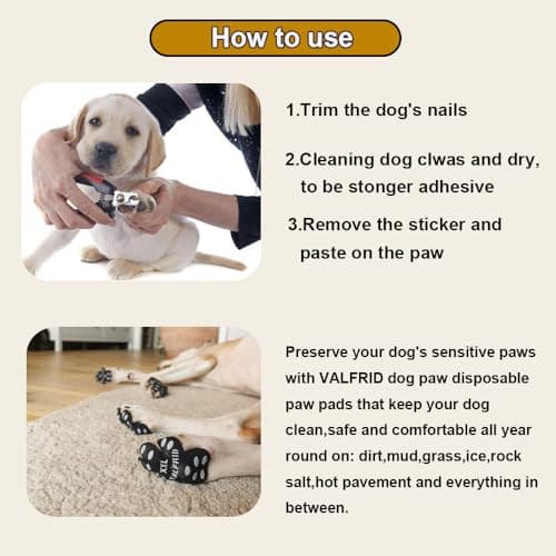 VALFRID Dog Paw Protector Anti-Slip Grips to Keeps Dogs from Slipping On Hardwood Floors,Disposable Self Adhesive Resistant Dog Shoes Booties Socks Replacement S 24 Pieces — view 2