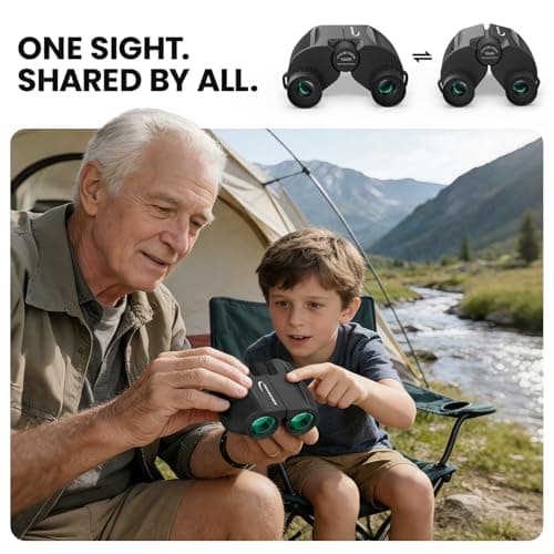 Aurosports Compact Binoculars for Adults and Kids - 10x25 Small Lightweight Binoculars for Bird Watching, Easy Focus for Theater, Cruise & Travel - Ideal Gift with Carrying Case & Strap — view 4
