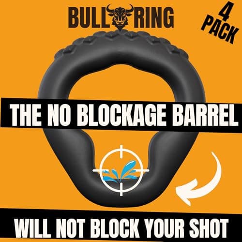 BULLRING 4 Pack Rock Solid Performance & MAX Stamina- 6 Pressure Points for Staying Power-Premium Silicone Penis Ring for Men -BullRing The Mighty Cock Ring & Sex Toys