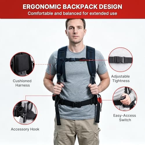 Shop-Vac 5430299 Backpack Vacuum Commercial, 1.5 Gallon 4.5 PHP Ergonomic Canister Vacuum Cleaner with HEPA Filtration, 1.5-Inch Attachments, Corded, for Multi-Surface Cleaning, Carpet and Hard Floor — view 5