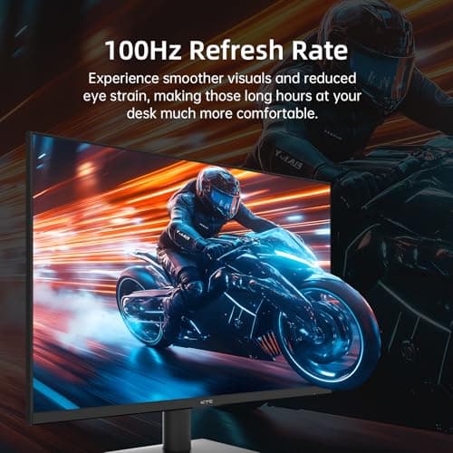 KTC 24 Inch Monitor 100Hz, FHD 1080P Computer Monitor with Frameless Design, 4000:1, 103% sRGB, HDMI VGA Port, Low Blue Light, Tiltable PC Monitors for Home Office, VESA Mount H24V27
