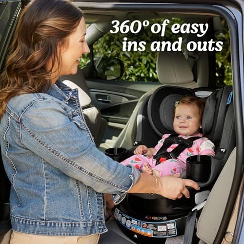 Graco EasyTurn 360 2-in-1 Rotating Convertible Car Seat, 360 Degree Rotating Infant to Toddler Rotating Car Seat, 2 Modes Rear and Forward Facing, Slim Design, Solae — view 2