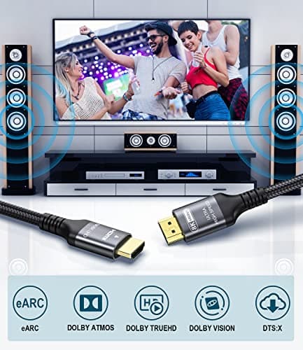 Certified 10K 8K 4K HDMI 2.1 Cable 8FT, 48Gbps Ultra High Speed HDMI® Cord — view 3