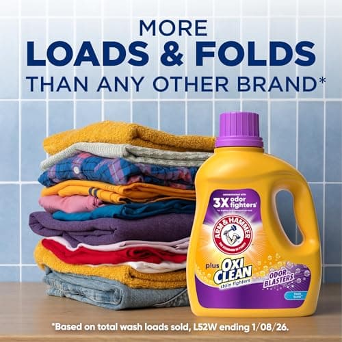 ARM & HAMMER Plus OxiClean with Odor Blasters Liquid Laundry Detergent, Laundry Odor Remover, Attacks Stains, Fresh Burst Scent, 154 Loads, 200.2 Fl Oz — view 2