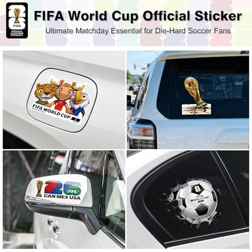 FIFA World Cup 26 Car Stickers, Official Licensed Product, New York New Jersey Theme, Mascot and Trophy Design (FIFA 2026, FIFA-A) — view 2
