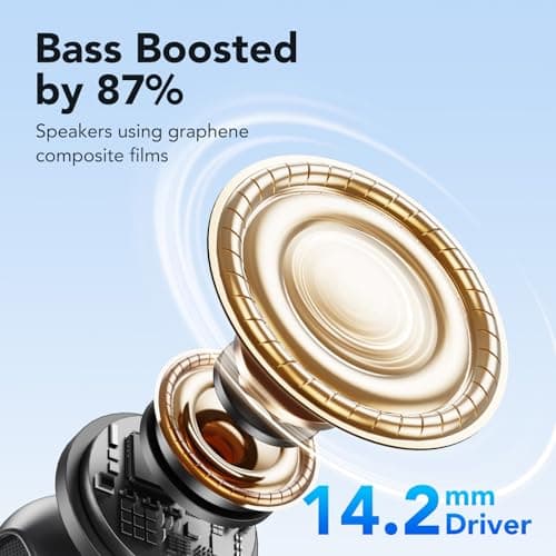Wireless Earbuds, Bluetooth 5.4 Headphones, HiFi Stereo with 4 ENC Noise Cancellation in-Ear Bluetooth Earbuds, 50H Playback, LED Display, Touch Control, IPX7 Waterproof Ear Buds, Off White