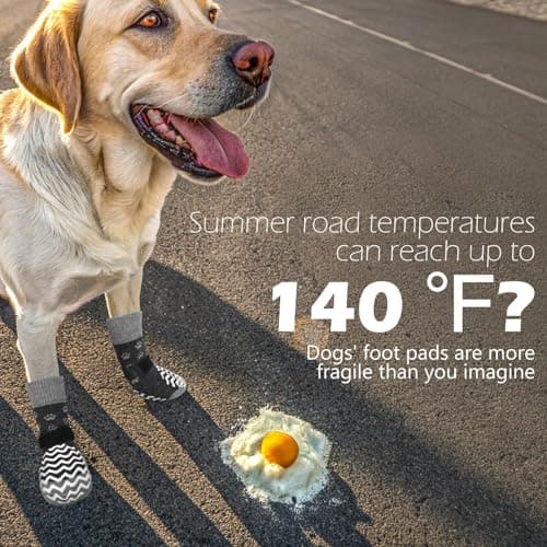 EXPAWLORER 6Pcs Anti Slip Dog Socks to Prevent Licking Paws, Dog Shoes for Hot Pavement Double Sides Dog Boots & Paw Protectors Booties for Hardwood Floors with Grippers Small Medium Large Senior Dogs — view 3