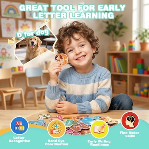 magostar Magnetic Letters for Kids, 26 Animal Alphabet Magnets, Large Uppercase ABC Fridge Magnets for Preschool Learning, Letter Recognition & Spelling, Ages 3-5 — view 5