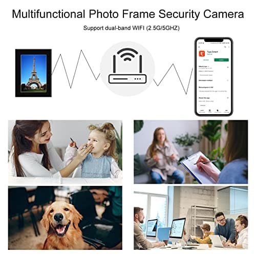 Photo Frame Camera 1080P WiFi, Motion Activated Hidden Camera Nanny Cam, Wireless Security Monitor for Home/Baby/Pet - Live Feed & Video Recording, Support iOS/Android