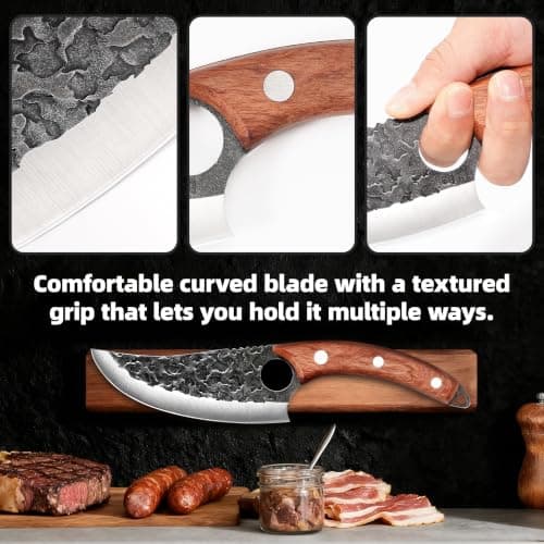 Chef Knife, Kitchen Knife for Cooking, Birthday Gifts for Men Dad Husband for Anniversary, Chopping, Japanese Steel Knife for Home, BBQ, Balance & Control, 6 Inch — view 3
