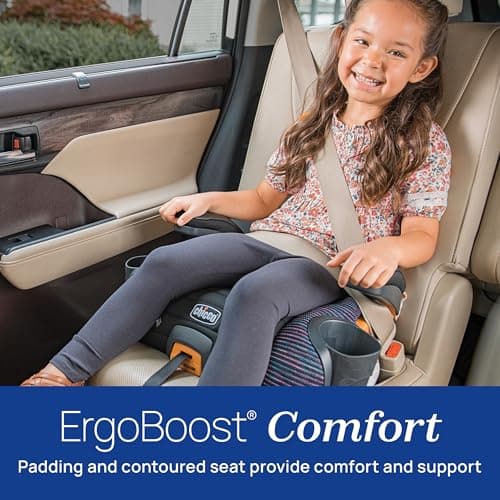Chicco GoFit ClearTex Plus Backless Booster Car Seat, Latch Attachment, Quick-Release Latch Removal, Portable Car Booster Seat for Children at Least 4 Years Old and 40-110 lbs, Confetti/Black — view 2