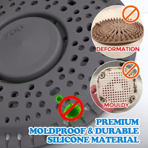 zaa Shower Drain Hair Catcher, Upgraded 2 Pack Premium Silicone Drain Protector & Shower Drain Cover for Regular Floor Drains of Shower Room, Bathroom, Black — view 3
