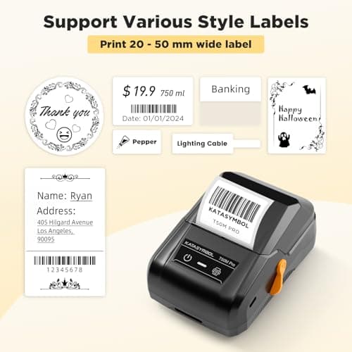 SUPVAN T50M Pro Bluetooth Label Maker Machine with Tape, Wide Waterproof Label, Versatile App with 30 Fonts and 660+ Icons, Inkless Labeler for Home, Kitchen, School, Office Organization, Set 1