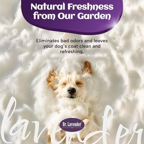 Organic Dog Shampoo for Sensitive Skin - Natural Lavender Oil Pet Wash for Itch Relief, Flea & Tick Defense - Calming & Hypoallergenic Puppy Grooming Supplies - Deodorizing Moisturizing (Lavender)