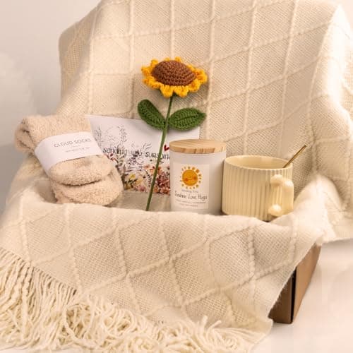 Anforsun Sending Sunshine Sunflower, Thinking of You Care Package Unique Gift Baskets for Women, Best Friend Birthday and Get Well Soon — view 3