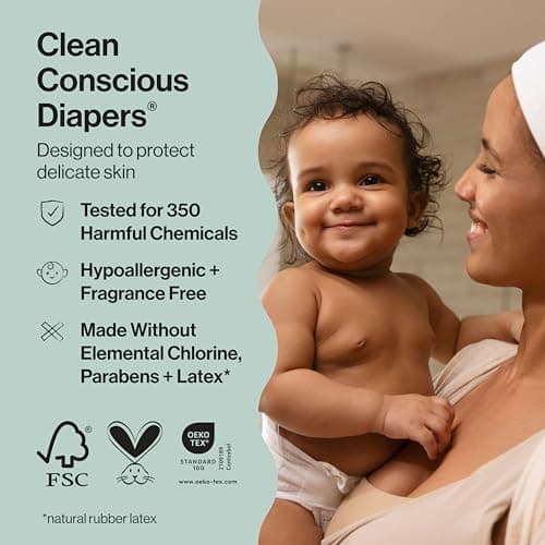 The Honest Company Comfort Dry Disposable Daytime Diapers for Sensitive Skin, Hypoallergenic, Above It All + All the Alpacas, Club Box Size Newborn 72 Count — view 2