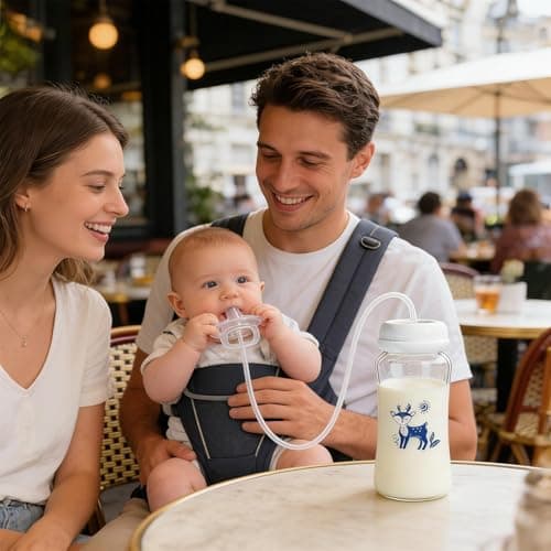 Pacifier Bottle Set, Leakproof Silicone Container, Anti Colic Feeding Tool for Boys Girls Kids Home Daycare Living Room Bedroom Camping Picnic Youth Liquid Intake Supplies Junior Care Kit Daily Wash