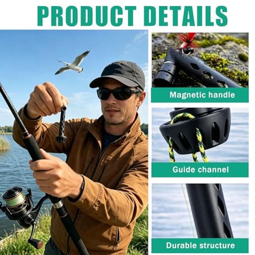 Magnetic Fly Threader for Fly Fishing, Fly Tying Tool & Knot Tying Tool for Easy Rigging, Magnetic Hooks Holder, Fits All Tippets & Fly Styles, Portable Fishing Accessory (A)