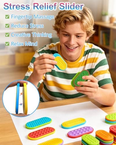 Magnetic Fidget Sliders for Adults - Silicone Stress Relief Desk Toy