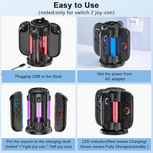 Charging Dock for Nintendo Switch 2 Joycon(2025), Switch 2 Charger Station — view 4
