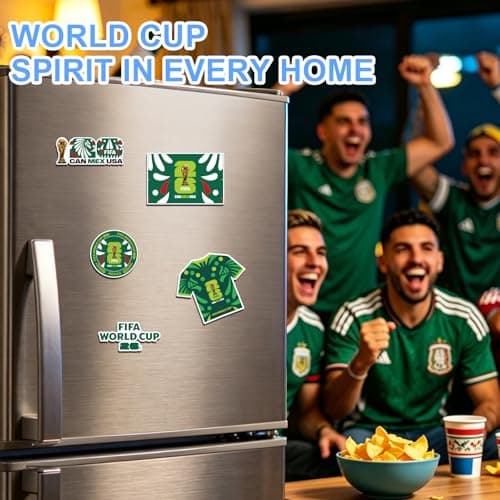 FIFA World Cup 2026 Fridge Magnets Set，Official USA Mexico Brazil Argentina Soccer Fan Souvenir Refrigerator Magnets FIFA Stickers Merchandise for Home Office Decorations — view 3