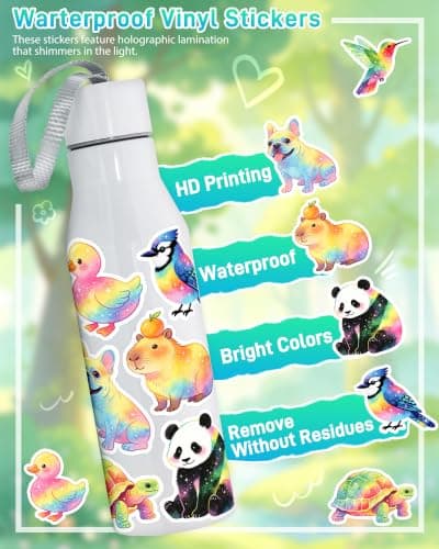 Coostiksy 102 Pcs Cute Cartoon Animal Stickers Pack for Kids Girls Adults — view 3