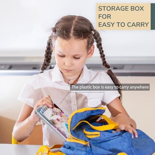 Sensory Activity Board for Kids Boys Girls, Fidget Toys for Stress Anxiety Autistic ADHD, Calm Down Travel Airplane Essentials Toys for 3+ Year Old, Portable Travel Storage Box & 14 Strings — view 4