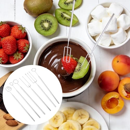 6pcs Chocolate Dipping Tools Set, Stainless Steel Candy Fondue Forks Sticks with Slotted Spoons Cake Decorating Tools Accessories Kit for Truffles Dessert Candy Making Cooking Baking Supplies — view 3