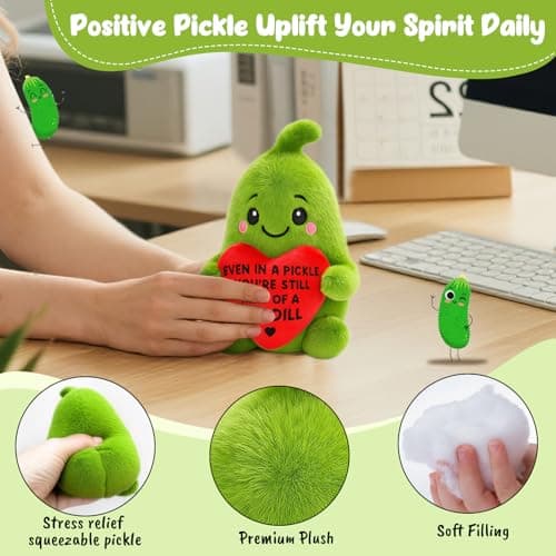 LuoHere Positive Support Pickle Gifts Mothers Day for Sister Friend Teens Mom Dad Birthday Gifts for Women Men Boss Coworkers Inspirational Travel Graduation Gift Healing Stress Relief Items — view 3