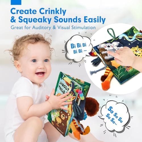hahaland Baby Books 0-6 Months,Infant Tummy Time Toy Sensory Toys 6 to 12 Months Touch Feel Book Travel Toy Gifts for Boy Girl 0-3 Month Baby Shower Birthday Easter Basket Stuffers (Single) — view 5