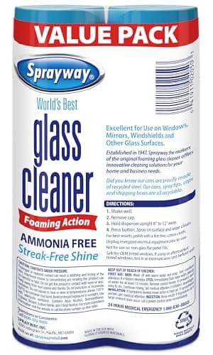 Sprayway Glass Cleaner Foaming Aerosol Spray, 19oz, Pack of 2 | Ammonia-Free, Streakless, Fast-Acting | Cleans & Polishes Glass Surfaces | Fresh Scent, Removes Fingerprints, Dust, Dirt, Smoke Film — view 2